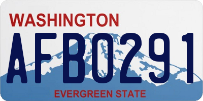 WA license plate AFB0291