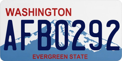WA license plate AFB0292