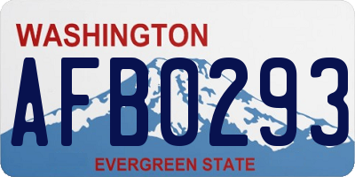 WA license plate AFB0293