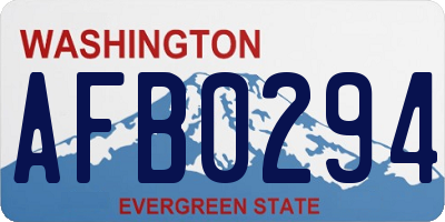 WA license plate AFB0294