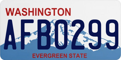WA license plate AFB0299