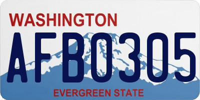 WA license plate AFB0305