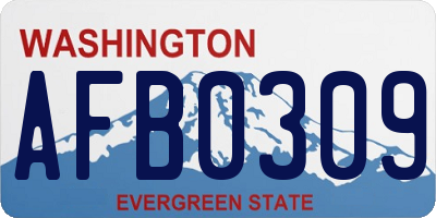 WA license plate AFB0309