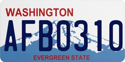 WA license plate AFB0310