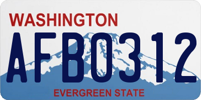 WA license plate AFB0312