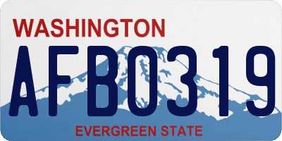 WA license plate AFB0319