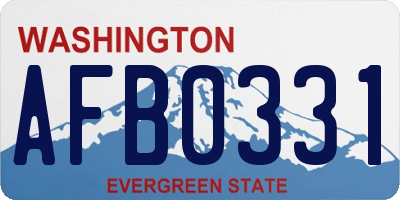 WA license plate AFB0331