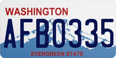 WA license plate AFB0335