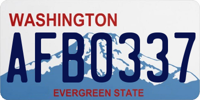 WA license plate AFB0337