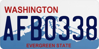 WA license plate AFB0338