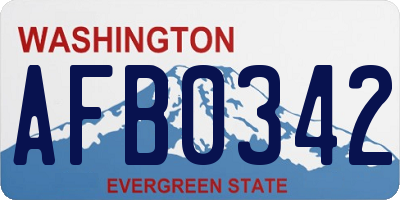 WA license plate AFB0342