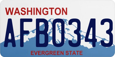 WA license plate AFB0343