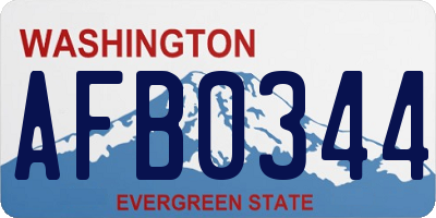 WA license plate AFB0344