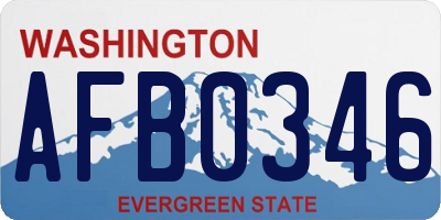 WA license plate AFB0346