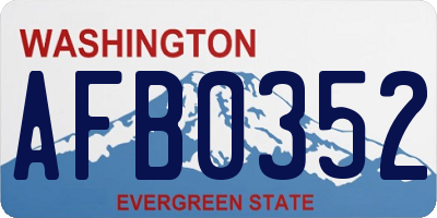 WA license plate AFB0352