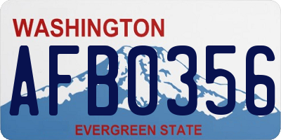 WA license plate AFB0356