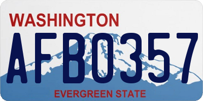 WA license plate AFB0357