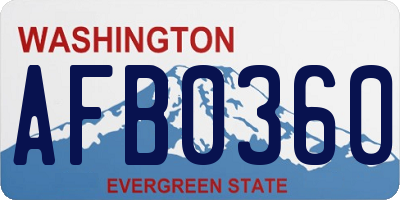 WA license plate AFB0360