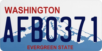 WA license plate AFB0371