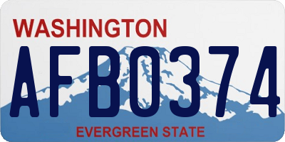 WA license plate AFB0374