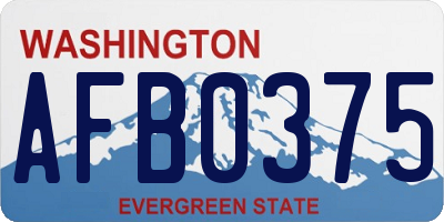 WA license plate AFB0375