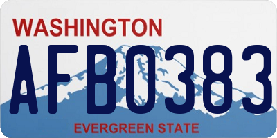 WA license plate AFB0383