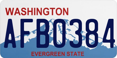 WA license plate AFB0384