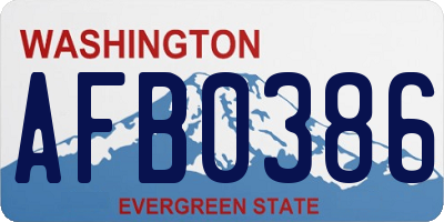 WA license plate AFB0386