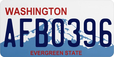 WA license plate AFB0396