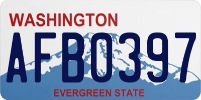 WA license plate AFB0397