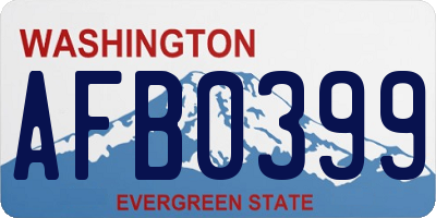 WA license plate AFB0399