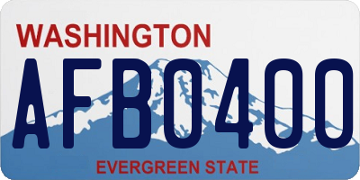 WA license plate AFB0400