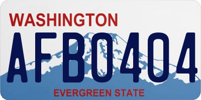 WA license plate AFB0404