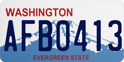 WA license plate AFB0413