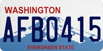 WA license plate AFB0415