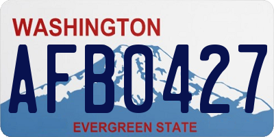 WA license plate AFB0427