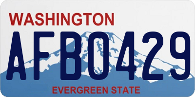 WA license plate AFB0429