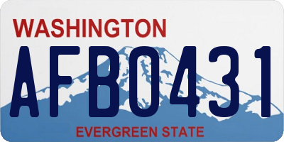 WA license plate AFB0431