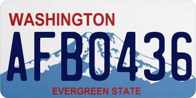 WA license plate AFB0436