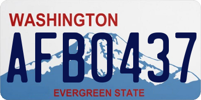 WA license plate AFB0437