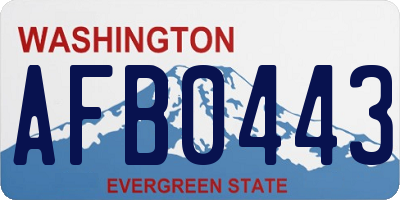 WA license plate AFB0443