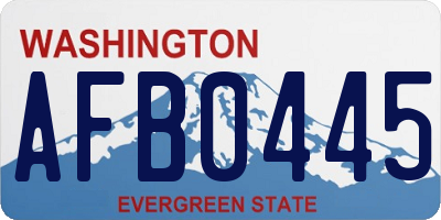 WA license plate AFB0445