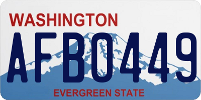 WA license plate AFB0449