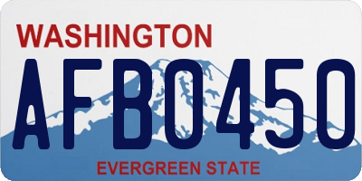 WA license plate AFB0450