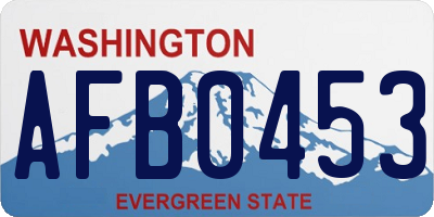 WA license plate AFB0453