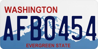 WA license plate AFB0454