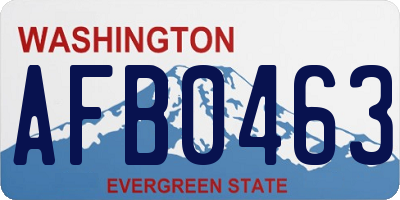 WA license plate AFB0463