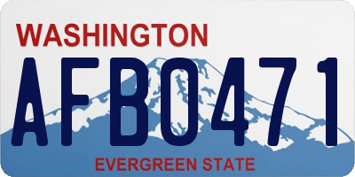 WA license plate AFB0471