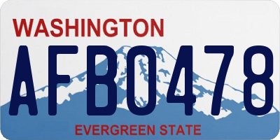WA license plate AFB0478