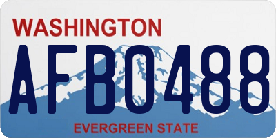 WA license plate AFB0488